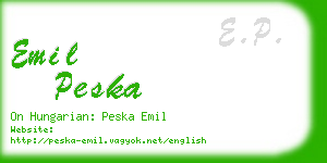 emil peska business card